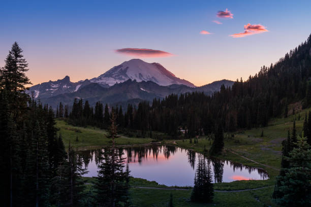 istock Colorful Sunset at Lake Tipsoo, Mt. Rainier 1322398493