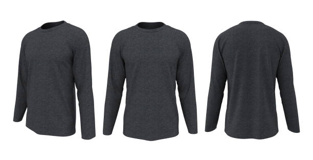 istock men's long- sleeve t-shirt mockup in front, side and back views 1322401021