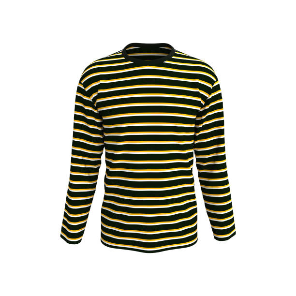men's striped long-sleeve t-shirt mockup in front view