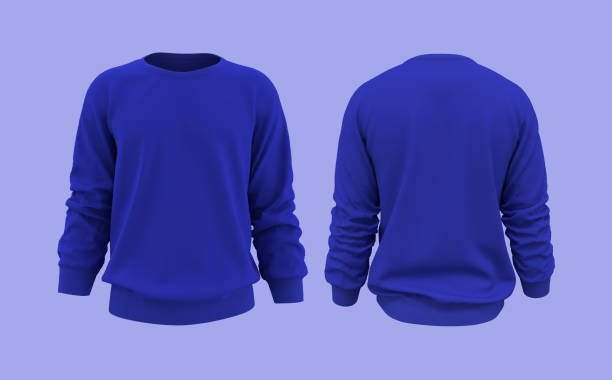 Blank sweatshirt mock up template in front, and back views Blank sweatshirt mock up template in front, and back views, isolated on white, 3d rendering, 3d illustration round neckline stock pictures, royalty-free photos & images