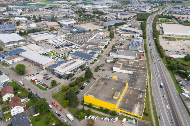 istock Industrial District and Highway with Trucks 1322402691