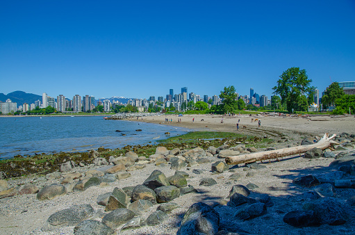 Scenery of the beach near downtown Vancouver