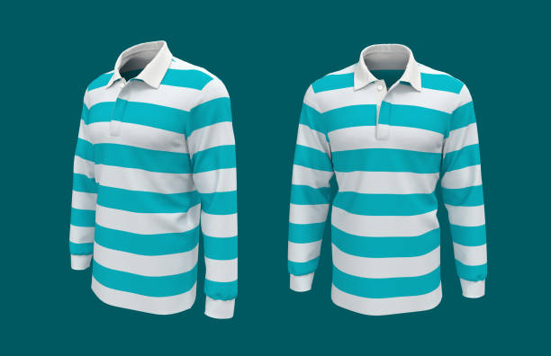 gestreifte rugby-shirt mockup - rugby shirt stock-fotos und bilder