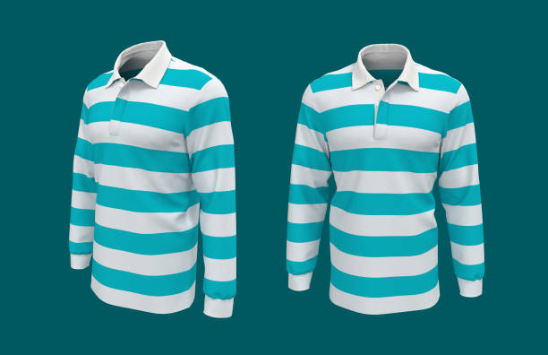 istock Striped rugby shirt mockup 1322404244