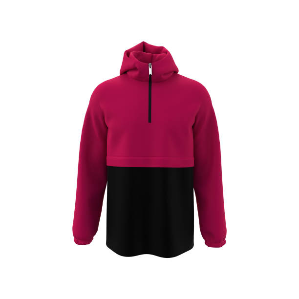 istock men's hooded jacket with half zip for your design mockup for print 1322405203