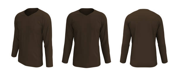 istock men's long-sleeve t-shirt mockup in front, side and back views 1322405245