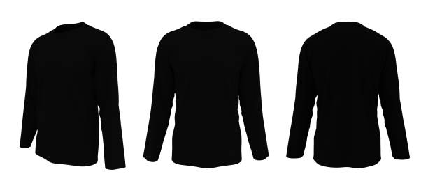 istock men's long-sleeve t-shirt mockup in front, side and back views 1322405670