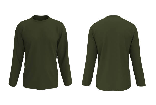 istock men's long-sleeve t-shirt mockup in front and back views 1322405758