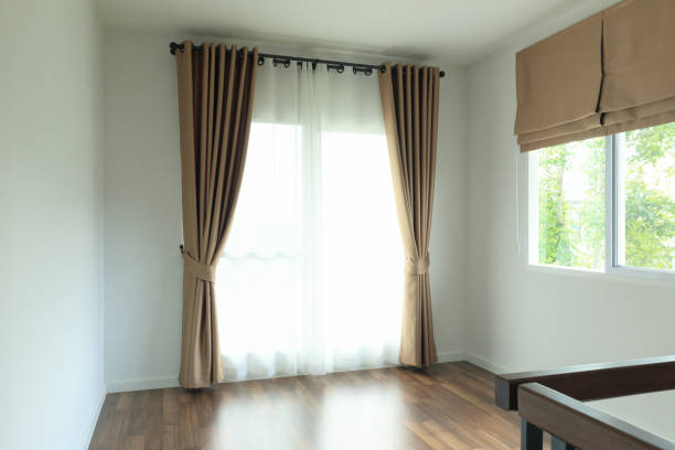 istock Curtain window interior decoration in living room 1322414514