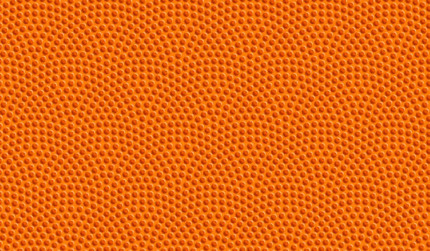 orange basketball ball nahtlos gepunktet muster. vektorhintergrund - basketball stock-grafiken, -clipart, -cartoons und -symbole