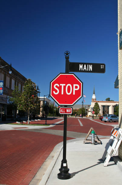 istock Sulphur Springs, TX Downtown Area and Stop Sign 1322423302