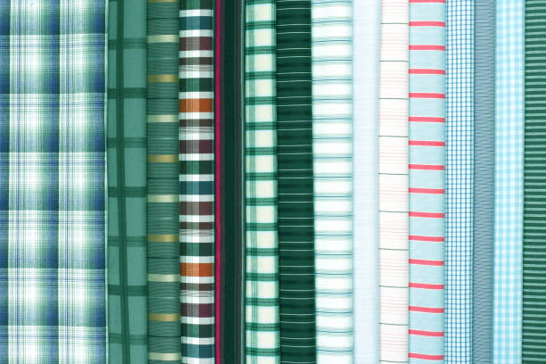istock Set different texture cotton colored fabric. Background abstraction of factory textile material 1322433250