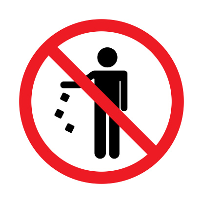 no littering sign icon vector