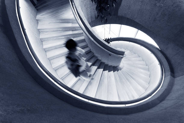 istock Interior view of modern spiral staircase 1322436419