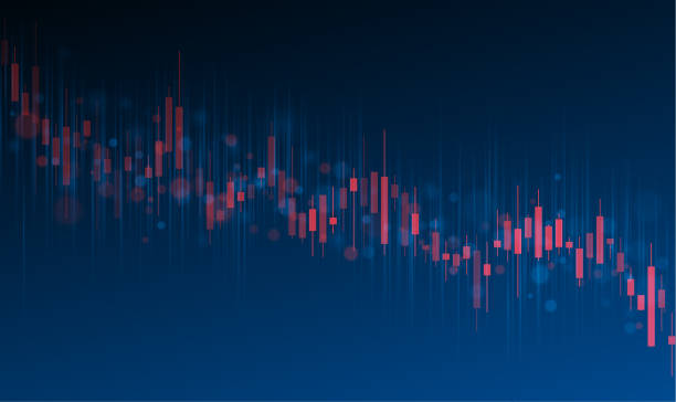 ilustrações, clipart, desenhos animados e ícones de gráfico em declínio do mercado de ações - stock exchange stock market graph trading