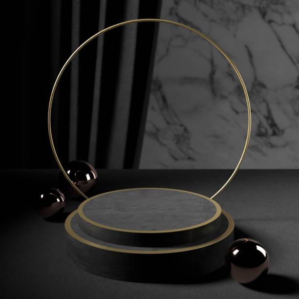 Pedestal with luxury rock concrete natural material. Product Mockup Presentation Platform.