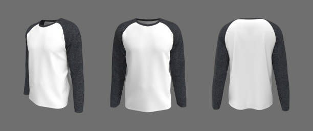 istock Long-sleeve raglan t-shirt mockup 1322443996