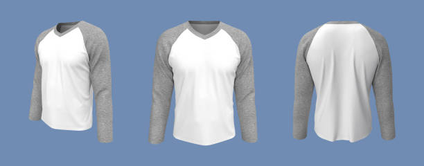 istock men's long-sleeve t-shirt mockup in front, side and back views 1322443999