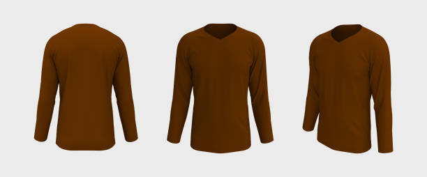 istock men's long-sleeve t-shirt mockup in front, side and back views 1322444010