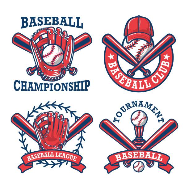 Colorful  Baseball logo and insignias collection Colorful  Baseball logo and insignias collection isolated on white background baseball stock illustrations