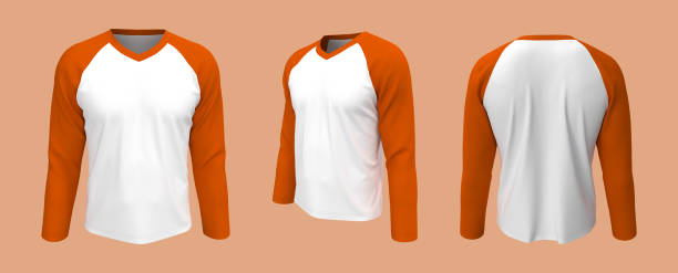 istock Long-sleeves raglan t-shirt mockup 1322444029
