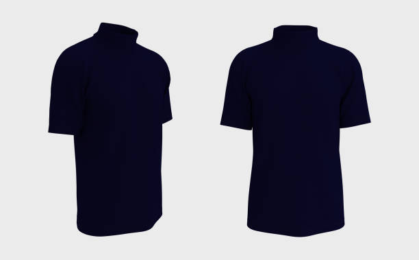 istock Short-sleeve turtleneck shirt mockup 1322444034