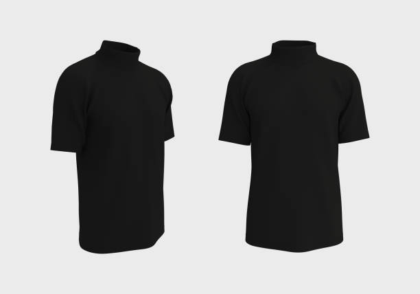 istock Short-sleeve turtleneck shirt mockup 1322444048