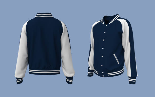 istock Sukajan baseball Jacket mockup in front, side and back views. 1322444054
