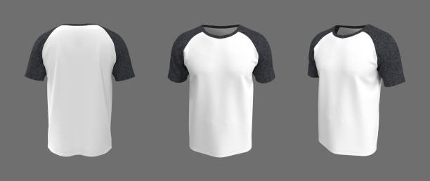 istock Short-sleeve raglan t-shirt mockup 1322444332