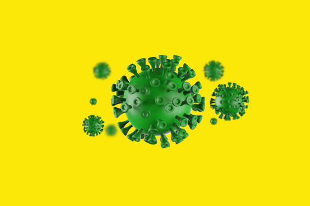 istock corona virus with green  colors 1322446433