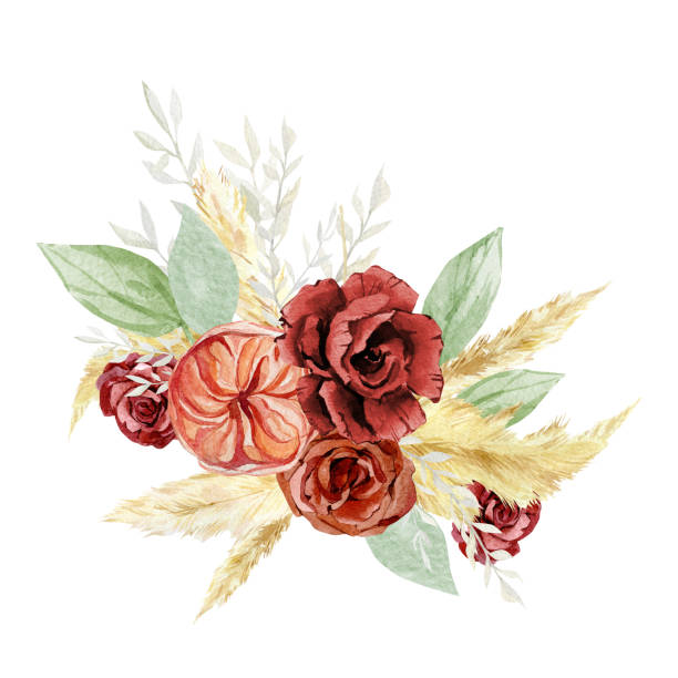 Flores De La Boda De Color Borgoña - Banco de fotos e imágenes de stock -  iStock