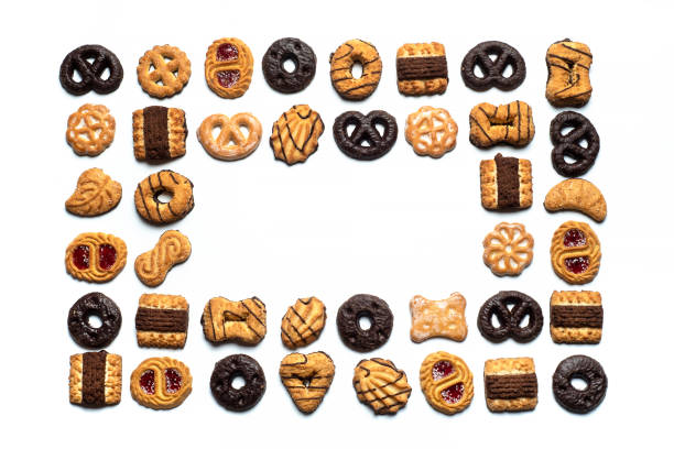 istock Various sweet tea cookies flat lay pattern top view isolated 1322449837