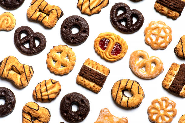 istock Various sweet tea cookies flat lay pattern top view isolated 1322449879