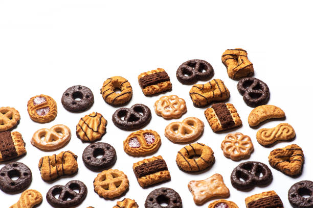 istock Various sweet tea cookies flat lay pattern top view isolated 1322449898