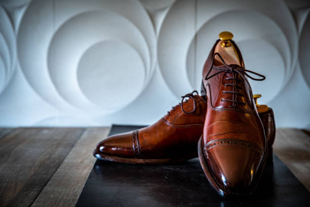 istock Brown leather dress shoes 1322452410