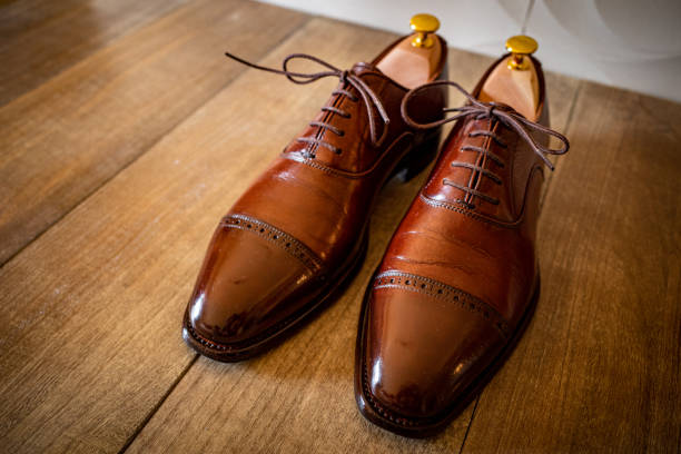 istock Brown leather dress shoes 1322452413