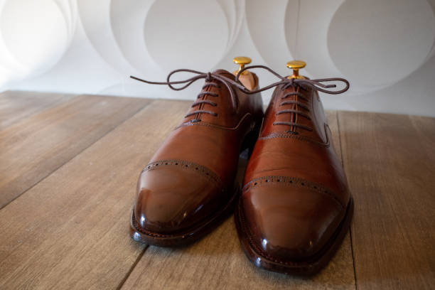 istock Brown leather dress shoes 1322453125