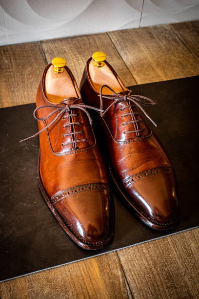 istock Brown leather dress shoes 1322453181
