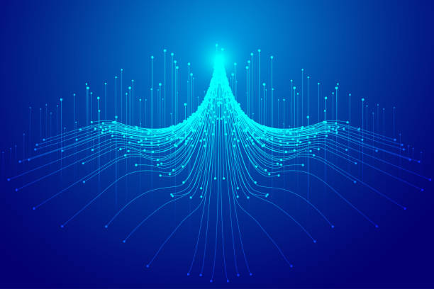 istock The dots and lines form a flying eagle with an abstract background of rising rays 1322453346