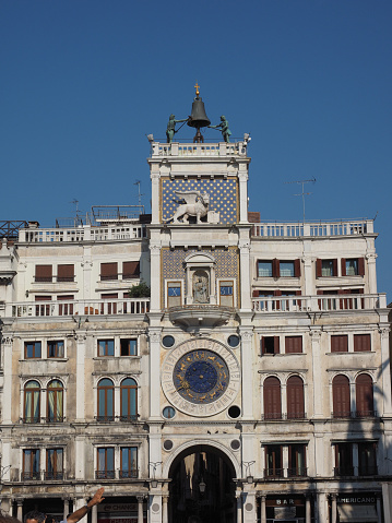 Venice, Italy - Circa September 2016: Torre dell Orologio (meaning Clock Tower) in San Marco square