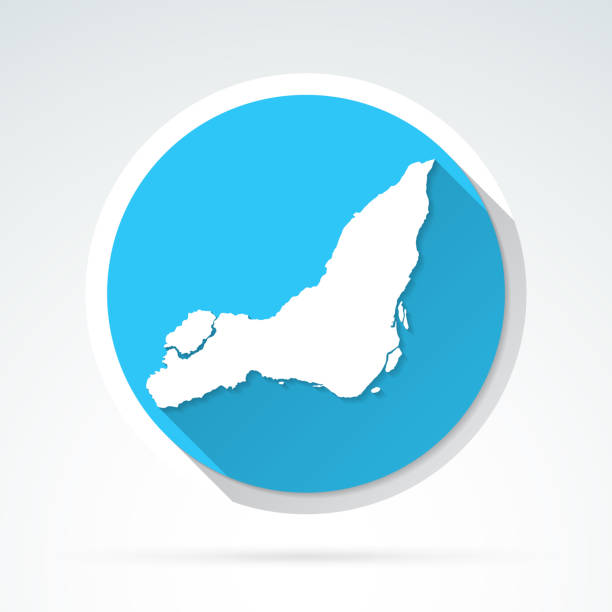 Island of Montreal map icon - Flat Design with Long Shadow Map of Island of Montreal isolated on blue background. Trendy icon with a flat design style and a long shadow effect. Vector Illustration (EPS10, well layered and grouped). Easy to edit, manipulate, resize or colorize. Vector and Jpeg file of different sizes. island of montreal stock illustrations