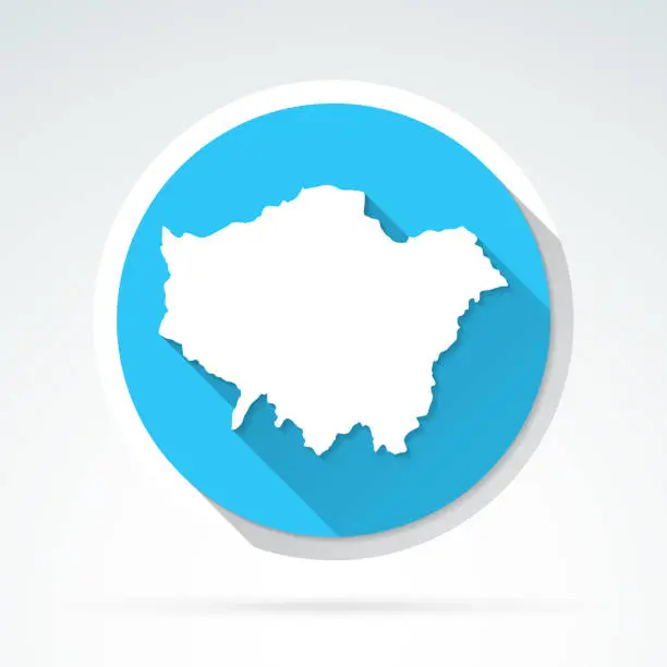Vector illustration of London map icon - Flat Design with Long Shadow