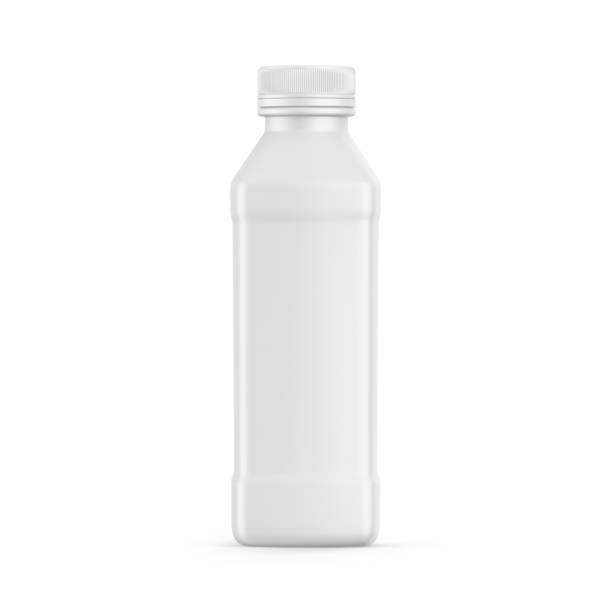istock Plastic bottle mockup with lid on isolated white background, packaging bottle for liquid, ready for design presentation, 3d illustration 1322455642