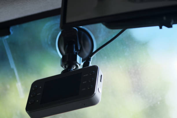 istock Rearview mirror and drive recorder seen from below 1322457628
