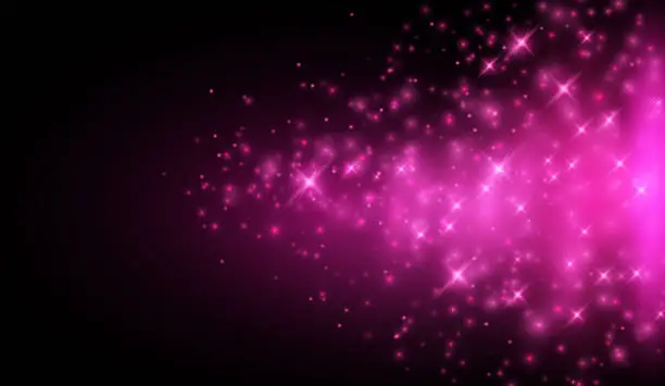 Vector illustration of Pink particles scattering to side vector design