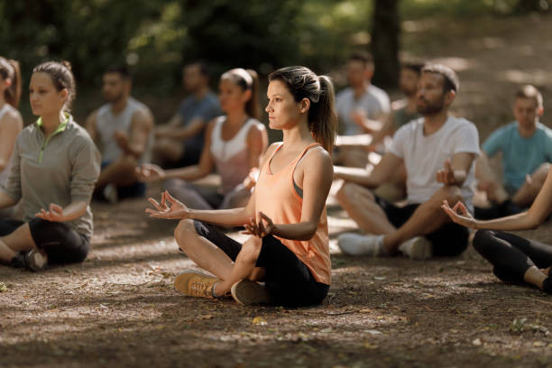 istock Yoga class in nature! 1322462326