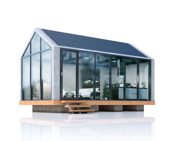 istock Isolated luxury modular house on the white background. 3d illustration 1322466588
