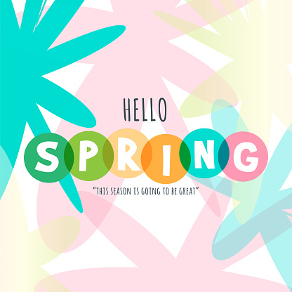 Lettering composition of Spring on abstract background stock illustration