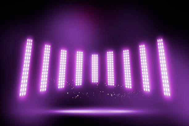 istock Purple light show on stage. illustrator 1322469077