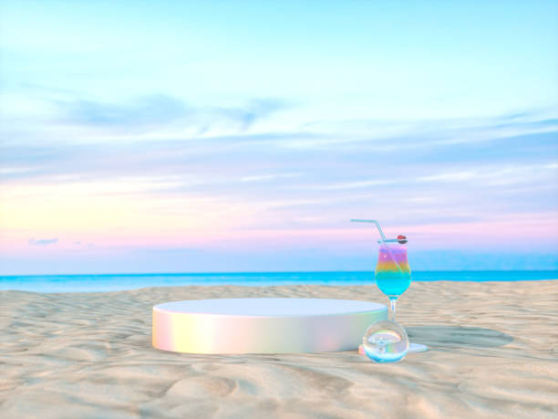 istock Abstract summer beach scene with a podium background. 1322475985